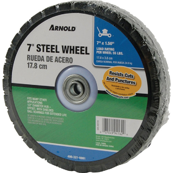 Arnold 7 In. x 1.5 In. Offset Hub Wheel 490-321-0001
