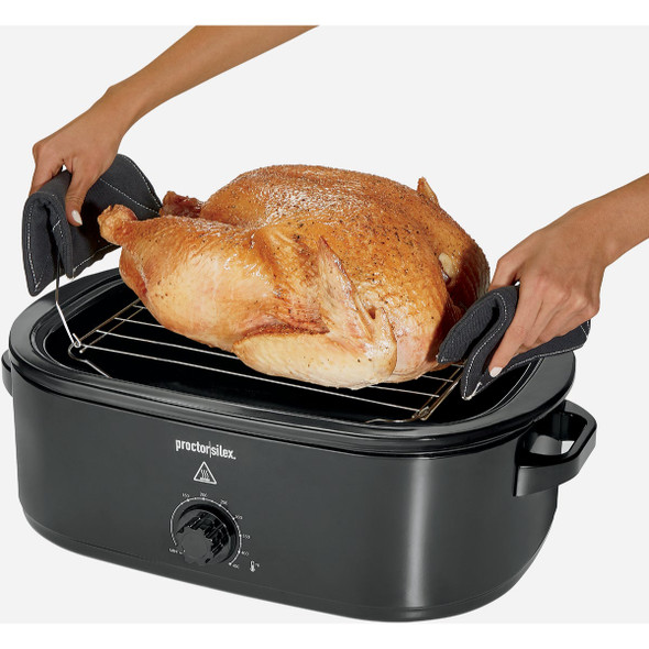 Proctor Silex 18 Qt. Black Electric Roaster With Self Basting Lid 32211 601758