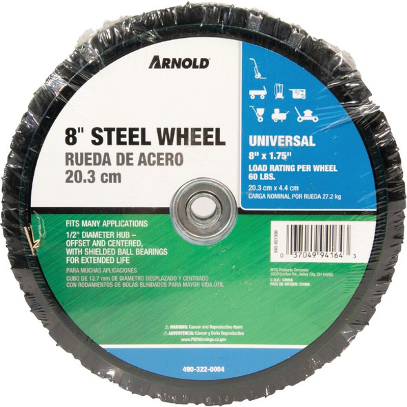 Arnold 8 In. x 1.75 In. Offset Hub Wheel 490-322-0004 716014