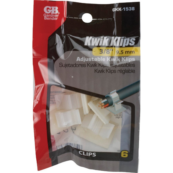 Gardner Bender 3-8 In. Plastic Wire Clip (6-Pack) GKK-1538 543403