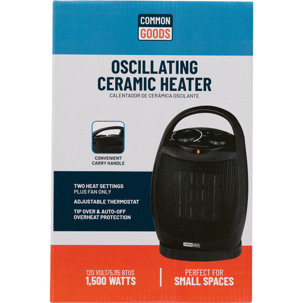Home Impressions 1500W 120V Oscillating Ceramic Space Heater with PTC PTC09B 438634