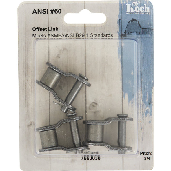 Koch #60 Offset Roller Chain Link (3-Pack) 7660030 755542