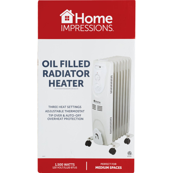 Home Impressions 1500W 120V Oil Filled Radiator Heater
