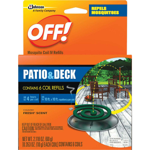 OFF! 4 Hr. Patio & Deck Coil Mosquito Repellent Refill (6-Pack) 73073