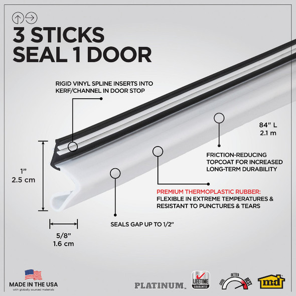 84" Wht Wthstp Door Seal