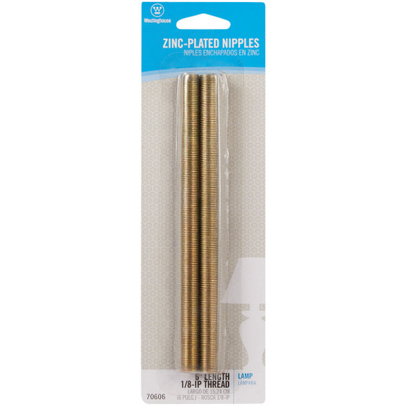 Westinghouse 1-8-IP 6 In. Steel Lamp Nipple (2-Pack) 70606 550388