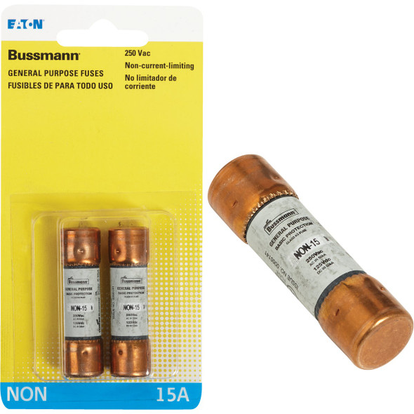 Bussmann 15A NON Cartridge General Purpose Cartridge Fuse (2-Pack) BP/NON-15