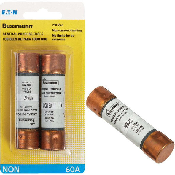 Bussmann 60A NON Cartridge General Purpose Cartridge Fuse (2-Pack) BP/NON-60