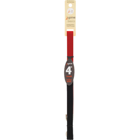 Lupine 3/4 In. x 4 Ft. Traditional Solid Red Dog Leash 22507