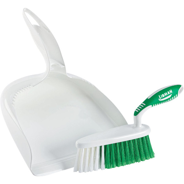 Libman White Plastic Dust Pan & Brush Set 95 Libman White Plastic Dust Pan & Brush Set 95