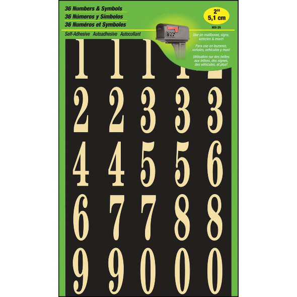 Hy-Ko 2 In. Polyester Adhesive Number Set, 36 Numbers MM3N