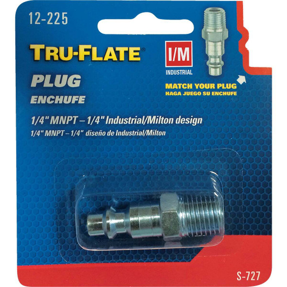 Tru-Flate Industrial/Milton 1/4 In. MNPT Steel Industrial Plug 12-225