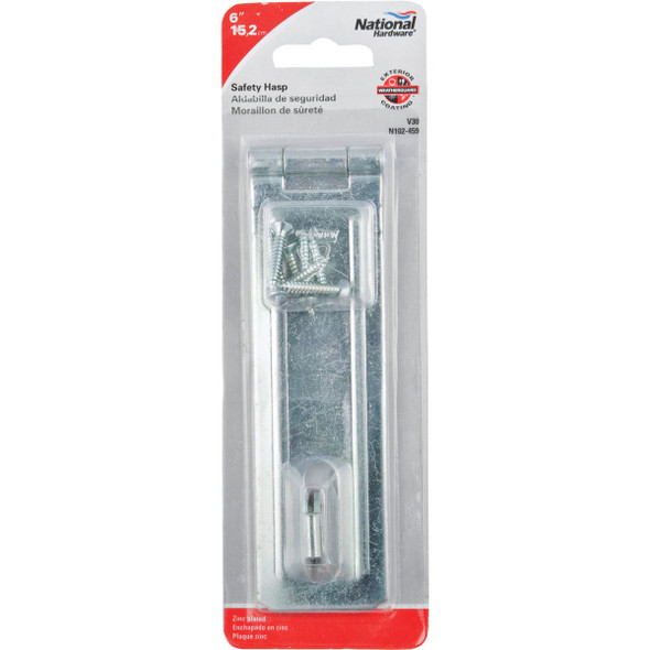 National Hardware 6 In. Zinc Non-Swivel Safety Hasp