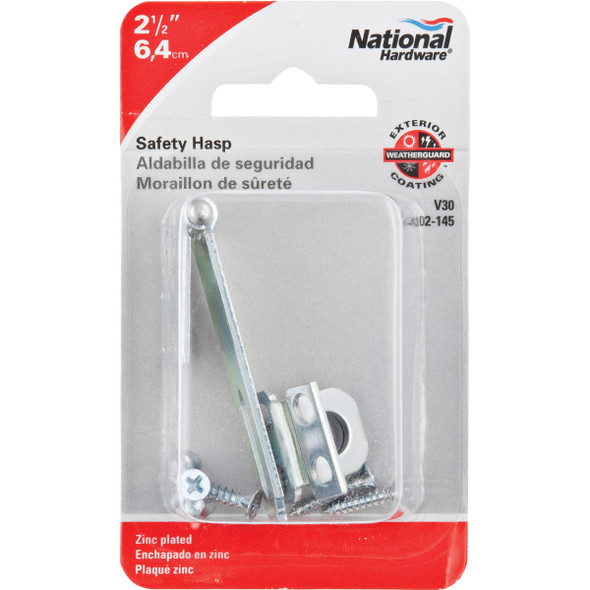 National Hardware 2-1/2 In. Zinc Non-Swivel Safety Hasp