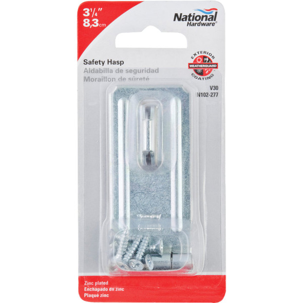 National Hardware 3-1-4 In. Zinc Non-Swivel Safety Hasp N102-277 210337