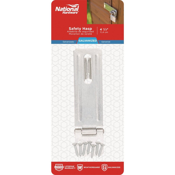 National Hardware 3-1-4 In. Galvanized Non-Swivel Safety Hasp N102-749 256846