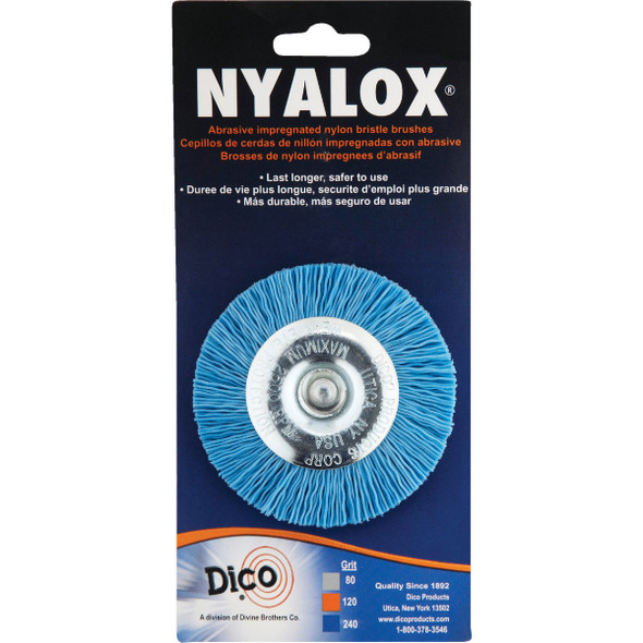 Dico Nyalox 3 In. Blue Fine Drill-Mounted Brush 7200018 310417
