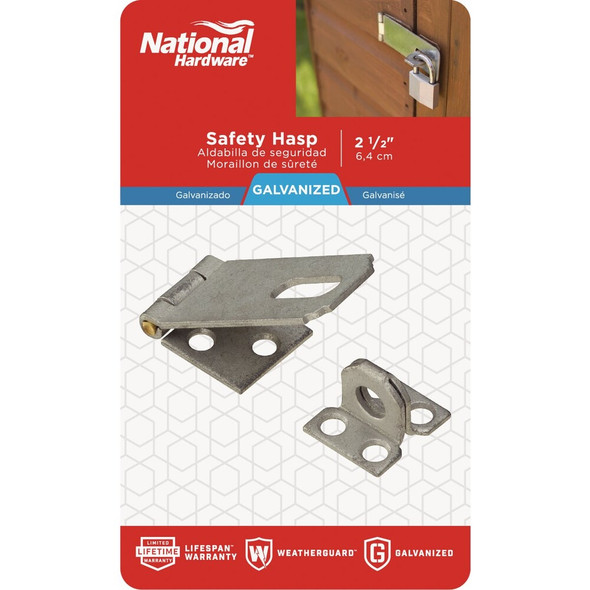 National Hardware 2-1-2 In. Galvanized Non-Swivel Safety Hasp N102-723 232304