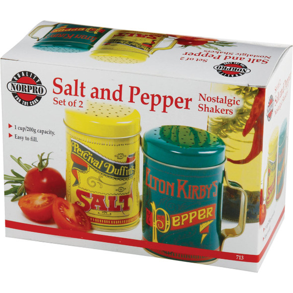 Norpro 10 Oz. Tin Nostalgic Salt & Pepper Shaker Set 713 600085