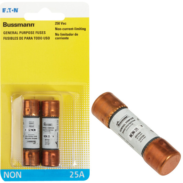 Bussmann 25A NON Cartridge General Purpose Cartridge Fuse (2-Pack) BP/NON-25
