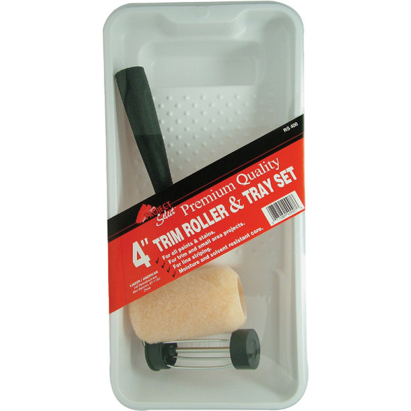 Linzer Project Select 4 In. x 3/8 In. Trim Roller & Tray Kit RS 400 0400