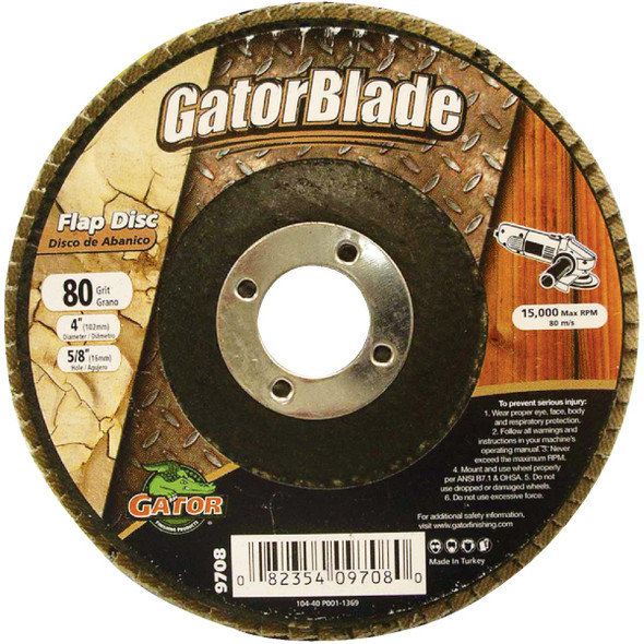 Gator Blade 4 In. x 5/8 In. 80-Grit Type 29 Angle Grinder Flap Disc 9708