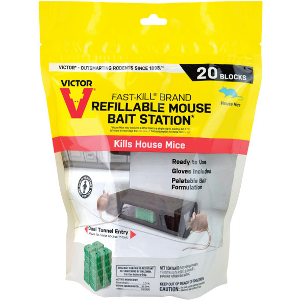 Victor Fast-Kill Refillable Mouse Bait Station (20-Refill) M923