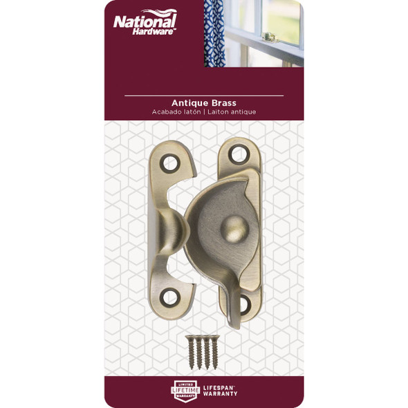 National Hardware Antique Brass 7-8 In. Crescent Sash Lock N148-809 235864