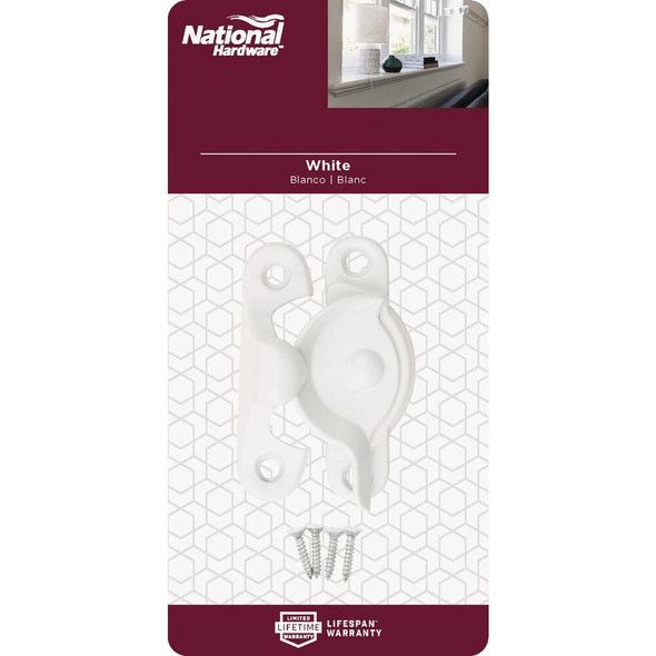National Hardware White 7-8 In. Crescent Sash Lock N248-468 256919