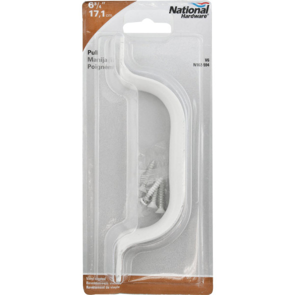 National Hardware 6-3-4 In. White Vinyl Coated Zinc Door Pull N162-594 206574