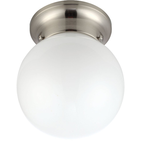 Canarm 6 In. Brushed Nickel Incandescent Flush Mount Ceiling Light Fixture