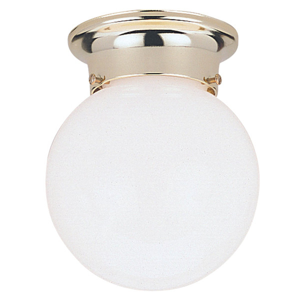 Canarm 6 In. Polished Brass Incandescent Flush Mount Ceiling Light Fixture