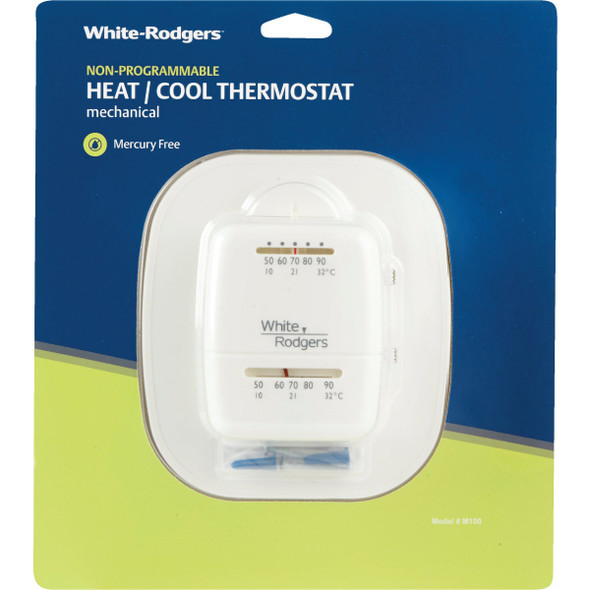 White Rodgers 24V Off-White Mechanical Thermostat M100 400773
