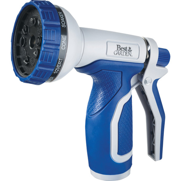 Best Garden Plastic 10-Pattern Nozzle, Blue & Gray 55120 701172