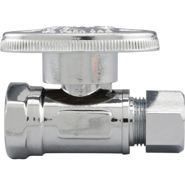 ProLine 3/8 In. FPT x 3/8 In. COMP Chrome-Plated Brass Straight Stop 191-222HC