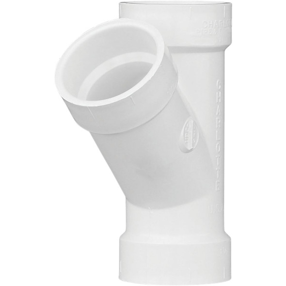Charlotte Pipe 1-1/2 In. Schedule 40 DWV Hub PVC Wye PVC 00600  0800HA