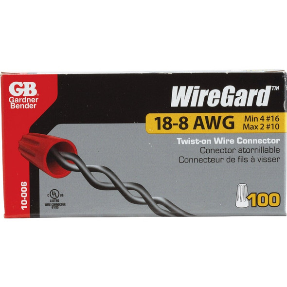 Gardner Bender WingGard Large Red 18 AWG to 8 AWG Wire Connector (100-Pack) 10-006 510833