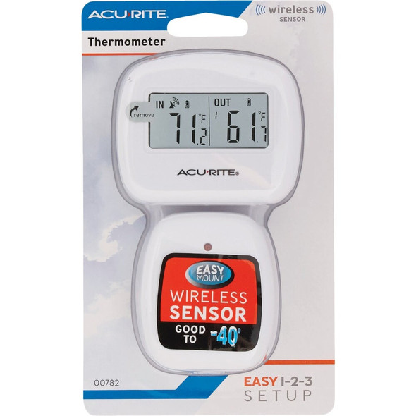 Acurite 2-1-2" Receiver, 2-1-2" Sensor  Wireless Indoor & Outdoor Thermometer 00782A4 650502