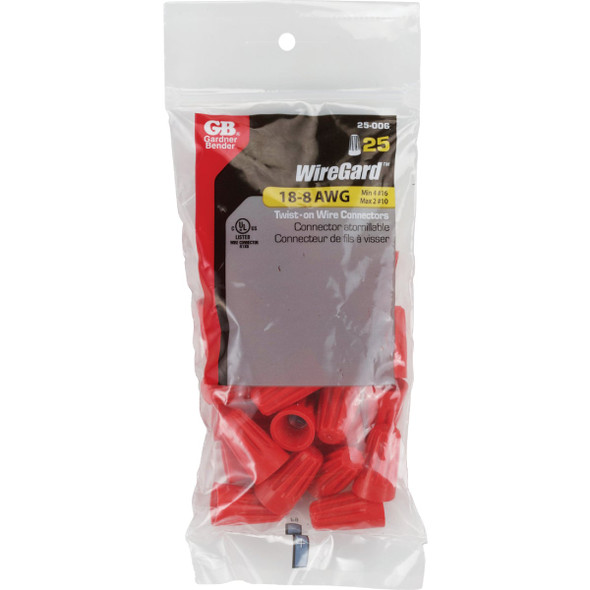 Gardner Bender WingGard Large Red 18 AWG to 10 AWG Wire Connector (25-Pack) 25-006 554693