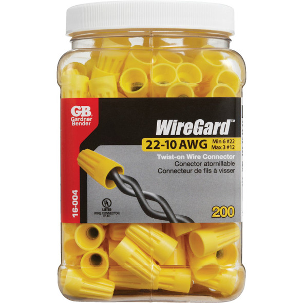 Gardner Bender WingGard Medium Yellow 18 AWG to 10 AWG Wire Connector (200-Pack) 16-004 554731