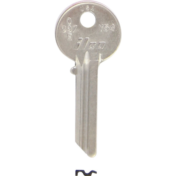 ILCO Yale Nickel Plated House Key, Y54 / O997E (10-Pack) IAL3402100B