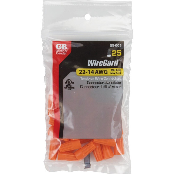 Gardner Bender WingGard Small Orange 22 AWG to 14 AWG Wire Connector (25-Pack) 25-003 554677