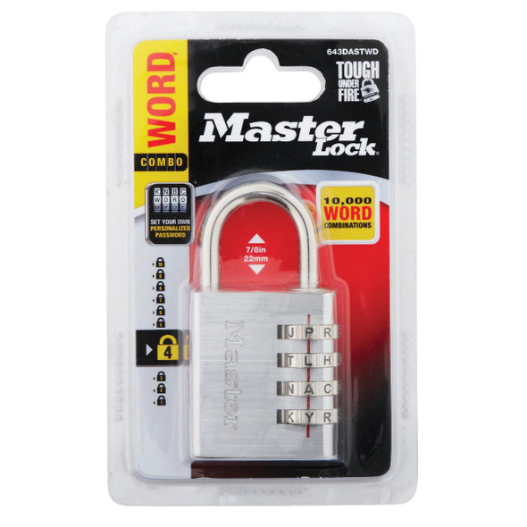 Master Lock 1-9/16 In. Brushed Aluminum Combination Padlock Master Lock 1-9/16 In. Brushed Aluminum Combination Padlock