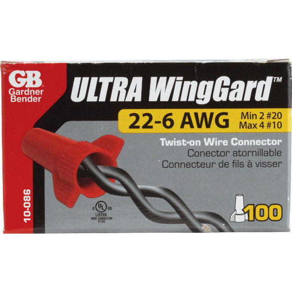 Gardner Bender WingGard Medium Red 22 AWG to 6 AWG Wire Connector (100-Pack) 10-086 509531