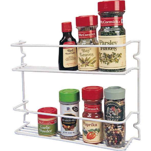 Grayline White Tall Double Shelf Spice Rack 40504 621447