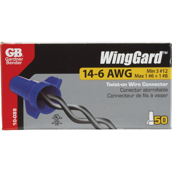 Gardner Bender WingGard Large Blue 14 AWG to 6 AWG Wire Connector (50-Pack) 10-089 509566