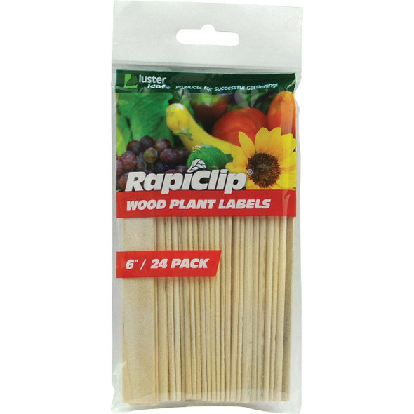 Rapiclip 6 In. Wood Garden Marker & Plant Label (24-Pack) 812