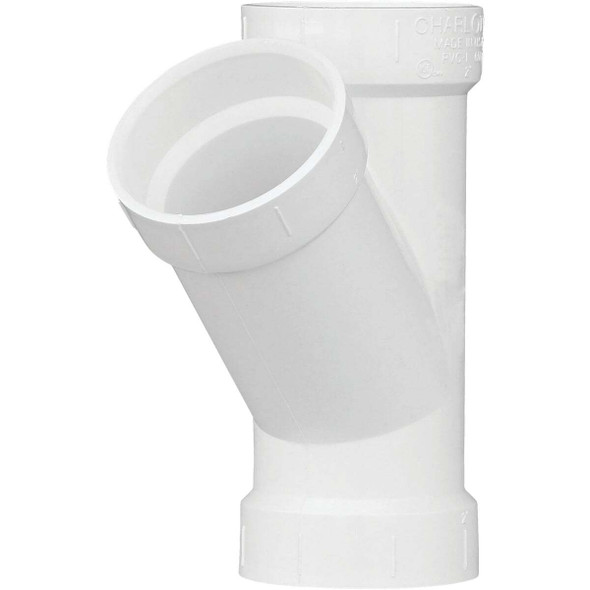 Charlotte Pipe 2 In. Schedule 40 DWV Hub PVC Wye PVC 00600  1000HA