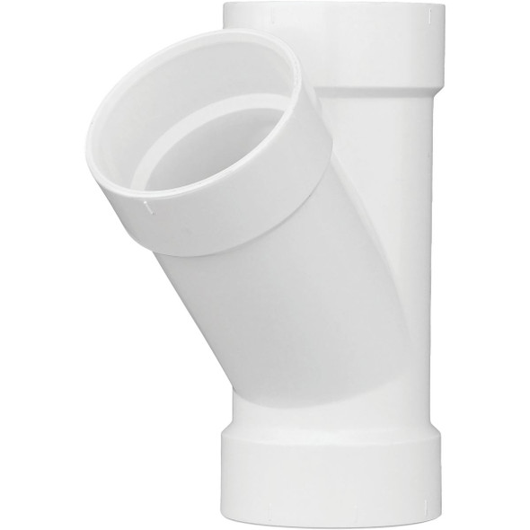 Charlotte Pipe 4 In. Schedule 40 DWV Hub PVC Wye PVC 00600  1400HA