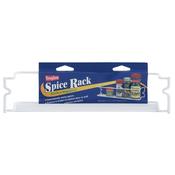 Grayline White Single Shelf Spice Rack 40505 651743